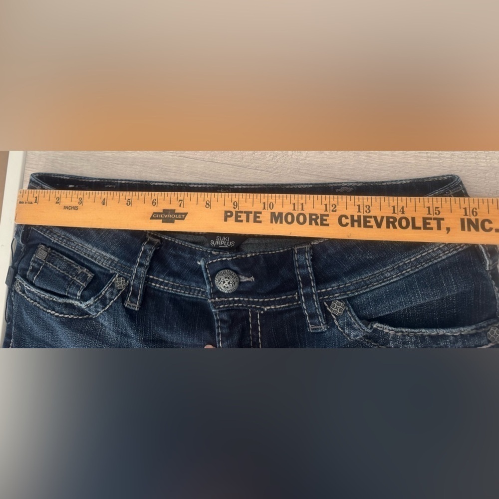Silver Jeans Suki Surplus Boot Cut Dark Wash Patch Pockets Size 31 x 32 - Picture 6 of 12